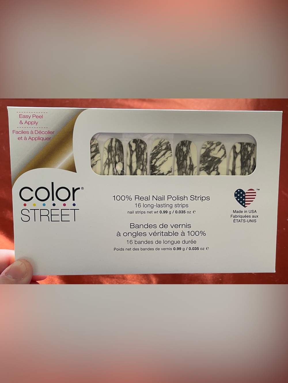 Color Street White and Black Marble Nail Strips